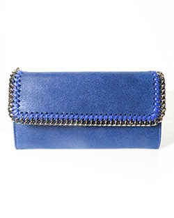 Stella McCartney Falabella Continental Wallet,Faux Leather,Navy,S,Box
